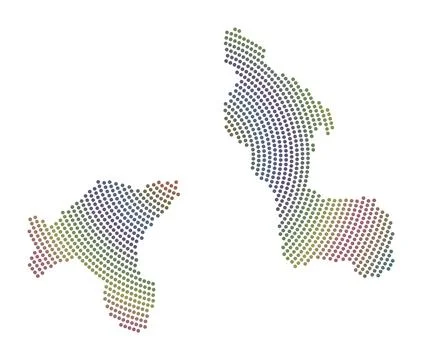 Cooper Island dotted map. Digital style shape of Cooper Island. Tech icon w.. Stock Illustration