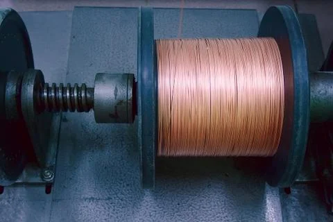 Cooper wire reel Stock Photos