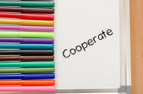 Cooperate text concept Stock Photos