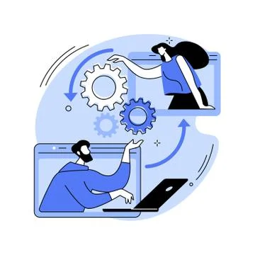 Cooperation abstract concept vector illustration. Stock Illustration