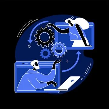 Cooperation abstract concept vector illustration. Stock Illustration