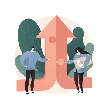 Cooperation abstract concept vector illustration. Stock Illustration