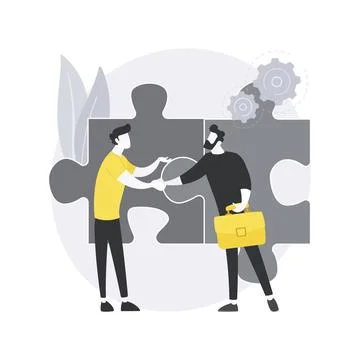 Cooperation abstract concept vector illustration. Stock Illustration
