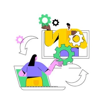 Cooperation abstract concept vector illustration. Stock Illustration