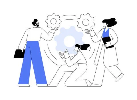 Cooperation abstract concept vector illustration. Stock Illustration
