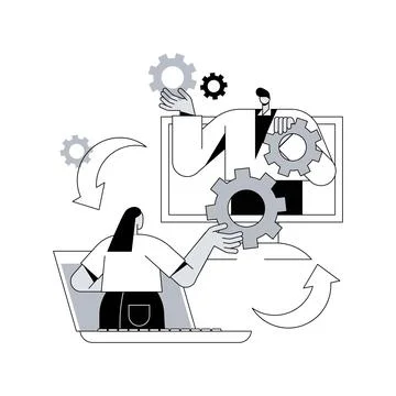 Cooperation abstract concept vector illustration. Stock Illustration