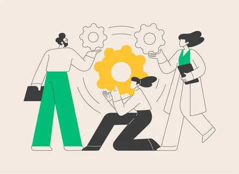 Cooperation abstract concept vector illustration. Stock Illustration