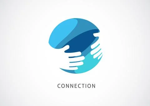 Cooperation Abstract Vector Sign, symbol and logo template. Handshake, network Stock Illustration