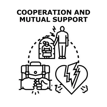 Cooperation and mutual support concept for problem solving Stock Illustration