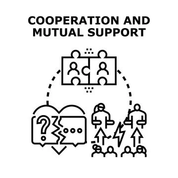Cooperation and mutual support concept vector illustration Stock Illustration
