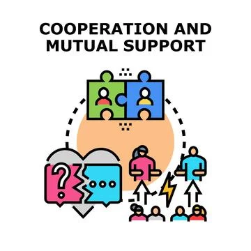 Cooperation and mutual support concept vector illustration Stock Illustration