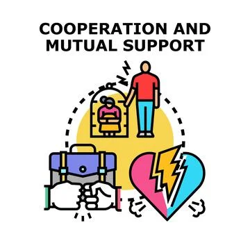 Cooperation and mutual support concept for problem solving Stock Illustration