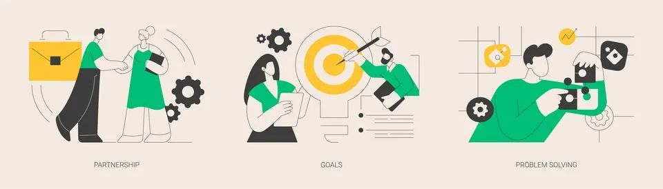 Cooperation and teamwork abstract concept vector illustrations. イラスト素材