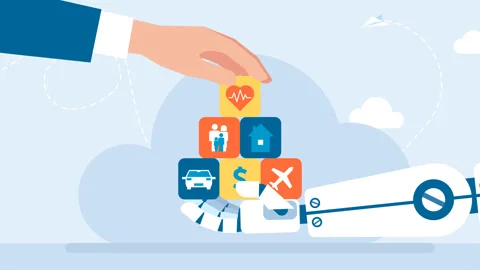 Cooperation between man and artificial intelligence in various spheres of life Stock Footage 260452557