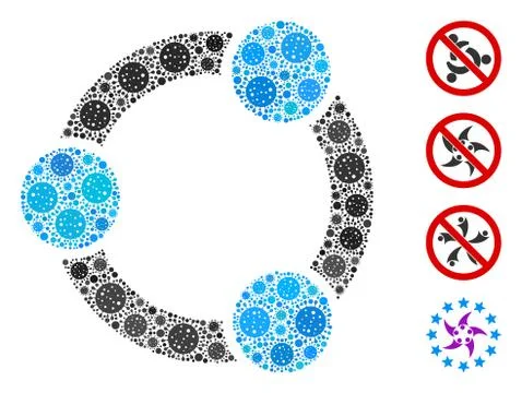 Cooperation Collage of CoronaVirus Elements Illustrazione stock