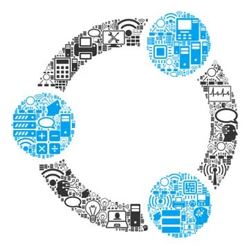 Cooperation Collage Icon for BigData and Computing Ilustración de archivo
