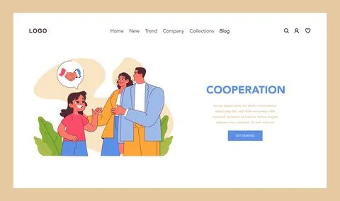 Cooperation concept. Flat vector illustratio Stockillustratie