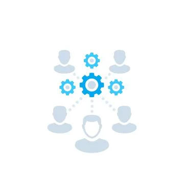 Cooperation, coworking, team performance vector illustration Illustrazione stock
