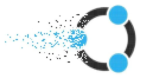 Cooperation Damaged Pixel Icon Illustrazione stock