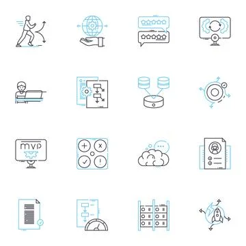 Cooperation linear icons set. Alliance, Collaboration, Harmony, Unity Stock Illustration