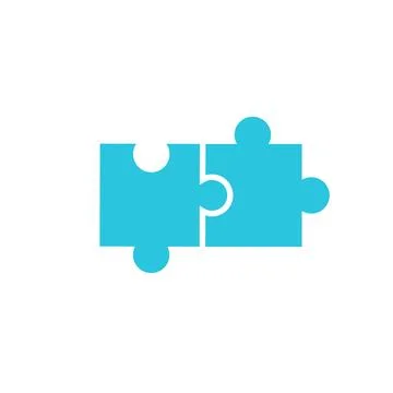 Cooperation Puzzle Icon on white background. Symbol. From blue icon set. Stock Illustration