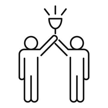 Cooperation solution icon, outline style イラスト素材