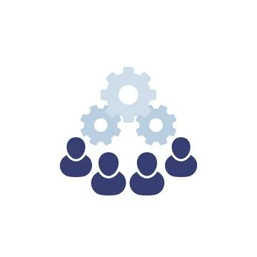 Cooperation, teamwork and combined effort icon Ilustración de archivo