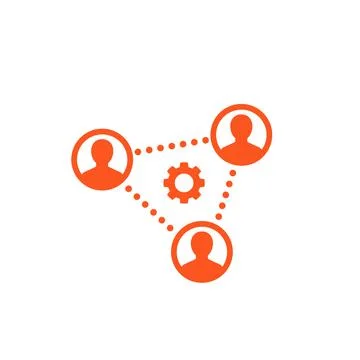 Cooperation, teamwork, working group, partnership icon Stock Illustration