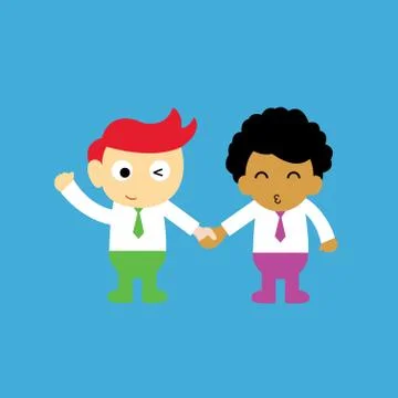 Cooperation vector cartoon Stock Illustration