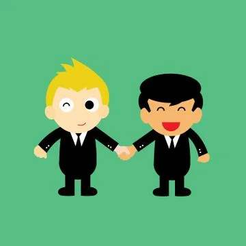 Cooperation vector cartoon Stock Illustration