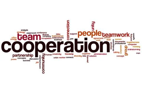 Cooperation word cloud Illustrazione stock