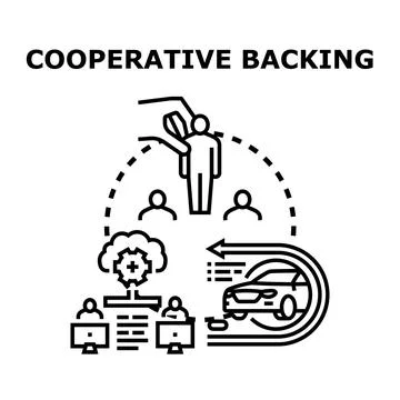 Cooperative backing supporting collaborative business network development 库存插图
