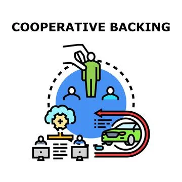 Cooperative backing supporting collaborative business network development Stock Illustration
