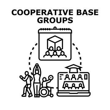 Cooperative base groups fostering community support and learning Stock Illustration