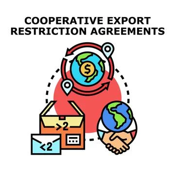 Cooperative export restriction agreements concept vector illustration Stock Illustration