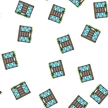 Cooperative house vector seamless pattern Stock Illustration