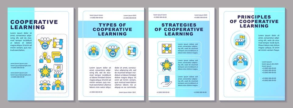 Cooperative learning brochure template Illustrazione stock