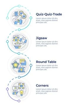 Cooperative learning different methods infographic design template Stock Illustration