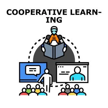 Cooperative learning process integrating ai and group education Stock Illustration