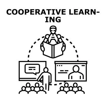 Cooperative learning process integrating ai and group education Stock Illustration