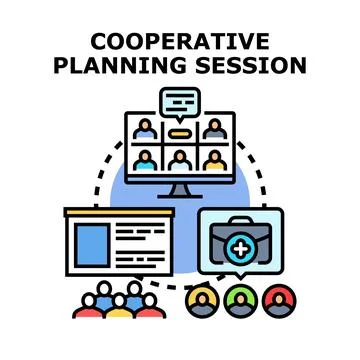 Cooperative planning session for effective team collaboration Stock Illustration