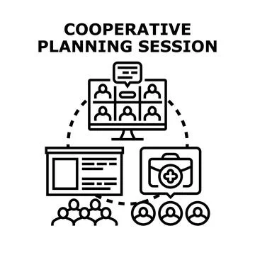 Cooperative planning session for effective team collaboration Stock Illustration