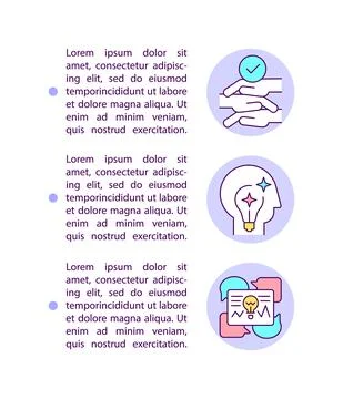 Cooperative problem solving concept line icons with text Illustrazione stock