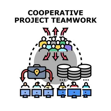 Cooperative project teamwork concept developing business strategy collaborati Stock-Illustration