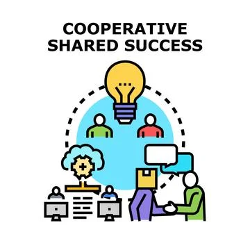 Cooperative shared success concept vector illustration Stock Illustration