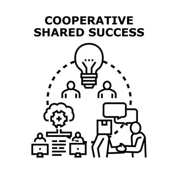 Cooperative shared success concept vector illustration Stock Illustration