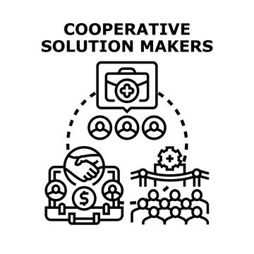 Cooperative solution making team collaboration business concept 스톡 일러스트
