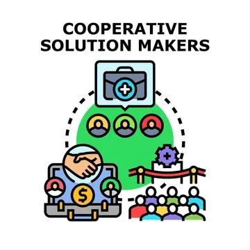 Cooperative solution making team collaboration business concept 스톡 일러스트