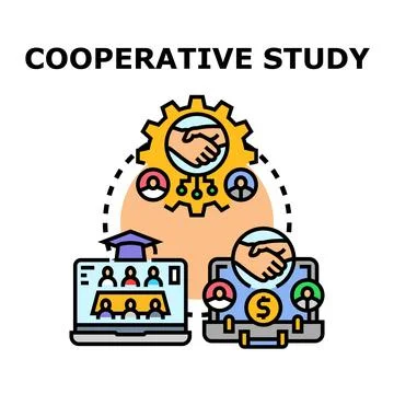 Cooperative study distance learning business partnership concept Stock Illustration