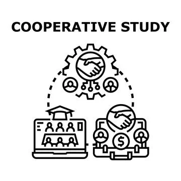 Cooperative study distance learning business partnership concept Stock Illustration